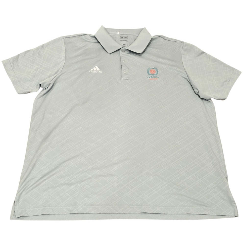 Adidas Nations Basketball Puremotion Polo Shirt Mens 2XL Gray USA Camp